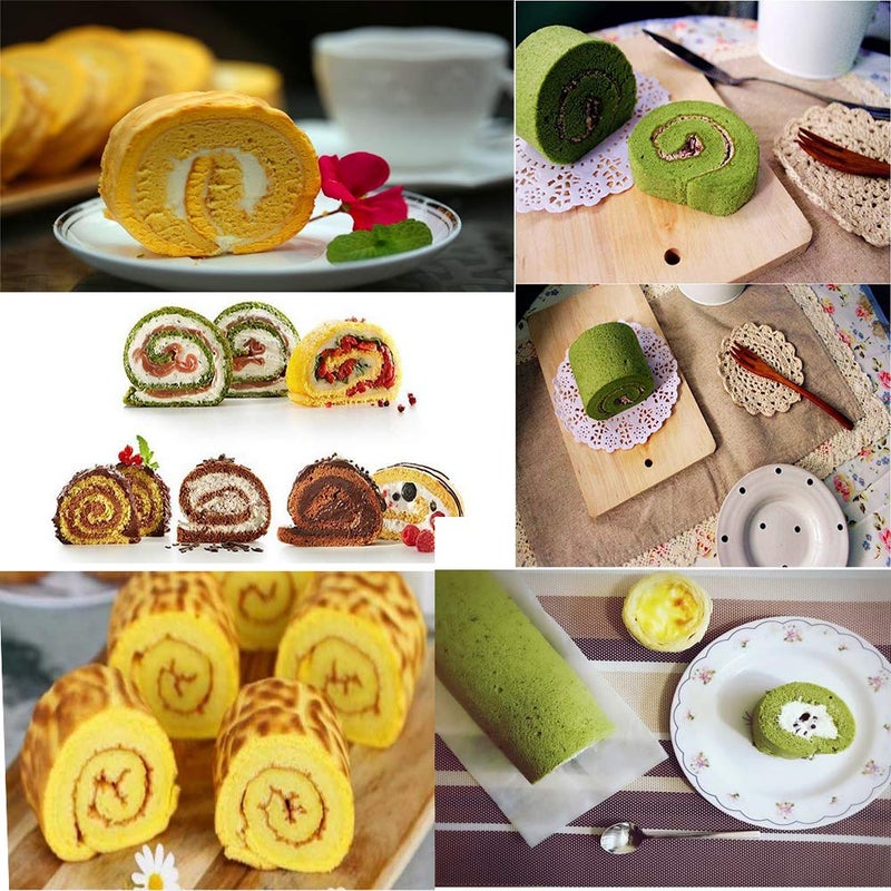 Brianver Swiss Roll Cake Mat - Flexible Multipurpose Silicone sheet Nonstick jelly roll pan Baking Tray Pastry Mat Pizza Cookies Moldï¼ˆset of 2ï¼‰ - Image 4